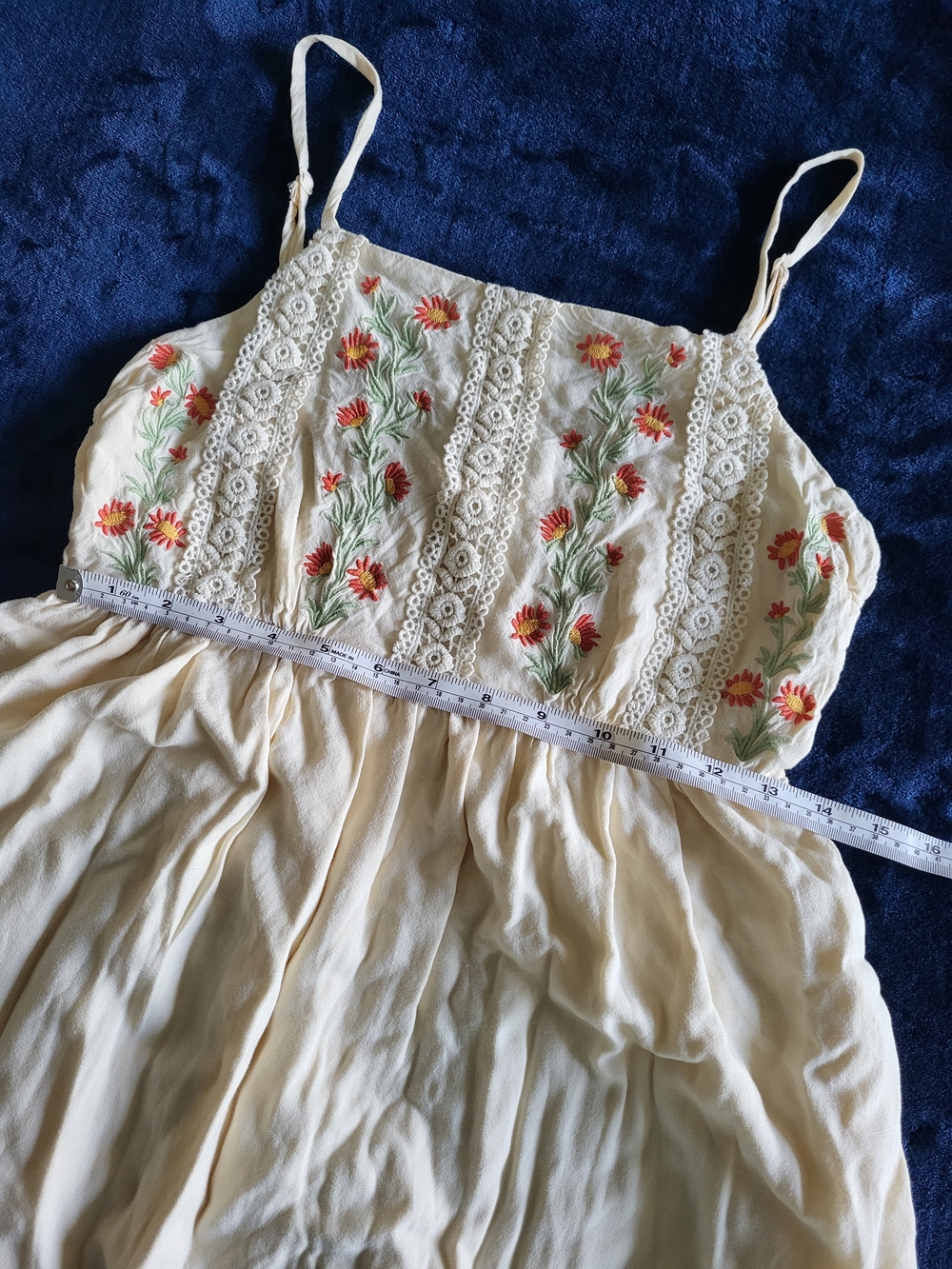 Bila Women's Sleevless Mini Dress Embroidered Baby Doll Boho Style - Small - Picture 2 of 11